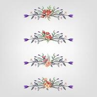 conjunto botânico Flor floral elementos decorativo para convite vetor