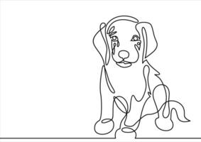 linha desenhando do fofa cachorro vetor