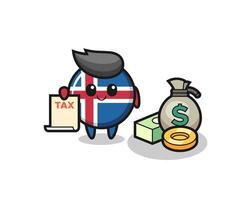 desenho de personagem da bandeira da Islândia como contador vetor