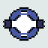 uma pixel estilo ícone do uma azul e branco círculo vetor