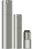 Cosmético spray pode definir. distribuidor containers para Desodorante, perfume, creme, olho contorno. prata aerossol garrafas eps10 vetor ilustração isolado em branco fundo.