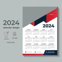 2024 calendário planejador modelo, mensal escrivaninha calendário modelo 2024 ano, anual o negócio calendário vetor