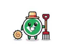 personagem mascote da marca de seleção como um fazendeiro vetor