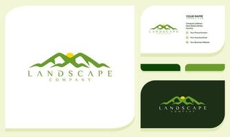 minimalista panorama colinas, montanha picos simples logotipo Projeto vetor e o negócio cartão
