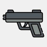 ícone mão pistola. militares elementos. ícones dentro preenchidas linha estilo. Boa para impressões, cartazes, logotipo, infográficos, etc. vetor