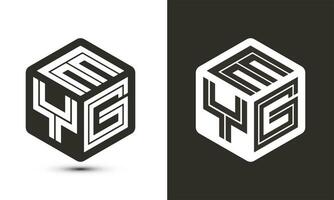 ovo carta logotipo Projeto com ilustrador cubo logotipo, vetor logotipo moderno alfabeto Fonte sobreposição estilo.