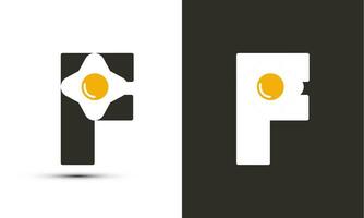 moderno ilustração logotipo Projeto inicial f combinar com frito ovo. vetor
