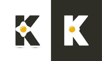 moderno ilustração logotipo Projeto inicial k combinar com frito ovo. vetor