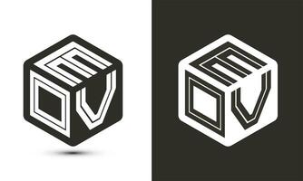 eov carta logotipo Projeto com ilustrador cubo logotipo, vetor logotipo moderno alfabeto Fonte sobreposição estilo.