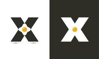 moderno ilustração logotipo Projeto inicial x combinar com frito ovo. vetor