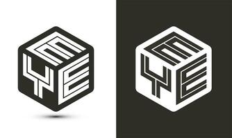 olho carta logotipo Projeto com ilustrador cubo logotipo, vetor logotipo moderno alfabeto Fonte sobreposição estilo.