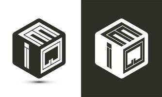 eiq carta logotipo Projeto com ilustrador cubo logotipo, vetor logotipo moderno alfabeto Fonte sobreposição estilo.