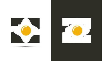 moderno ilustração logotipo Projeto inicial z combinar com frito ovo. vetor