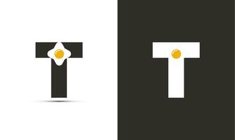 moderno ilustração logotipo Projeto inicial t combinar com frito ovo. vetor