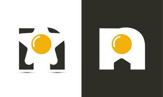 moderno ilustração logotipo Projeto inicial n combinar com frito ovo. vetor