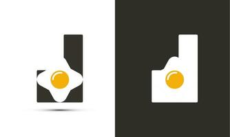 moderno ilustração logotipo Projeto inicial j combinar com frito ovo. vetor