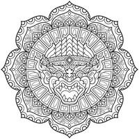 mandala flor para adulto coloração livro. vetor