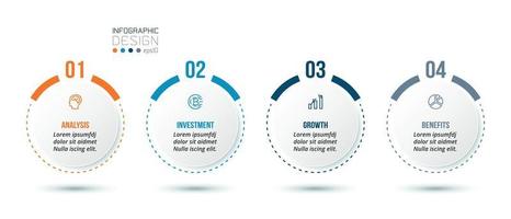 modelo de infográfico de negócios com projeto de etapa ou opção. vetor