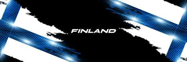 Finlândia bandeira dentro escova pintura estilo com brilhando e meio-tom efeito. nacional Finlândia bandeira. finlandês bandeira símbolo vetor