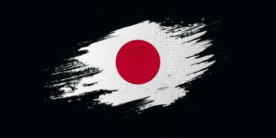 Japão bandeira dentro escova e grunge pintura estilo. vetor do japonês bandeira