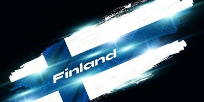 Finlândia bandeira dentro escova pintura estilo com brilhando e meio-tom efeito. nacional Finlândia bandeira. finlandês bandeira símbolo vetor