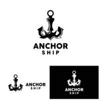 âncora logotipo simples elegante Projeto marinho navio vetor ícone símbolo ilustração