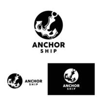 âncora logotipo simples elegante Projeto marinho navio vetor ícone símbolo ilustração