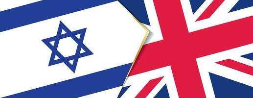 Israel e Unidos reino bandeiras, dois vetor bandeiras.