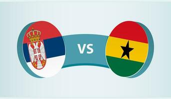 Sérvia versus Gana, equipe Esportes concorrência conceito. vetor
