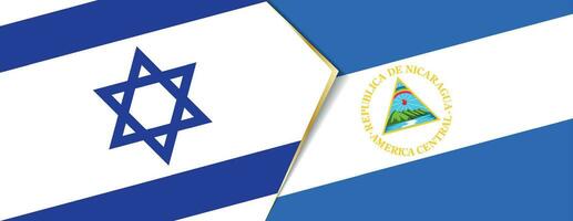 Israel e Nicarágua bandeiras, dois vetor bandeiras.