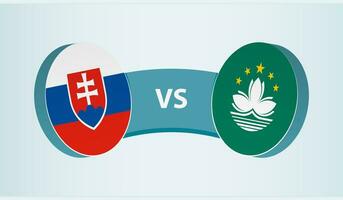 Eslováquia versus macau, equipe Esportes concorrência conceito. vetor