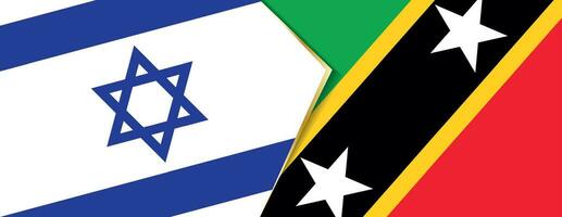 Israel e santo kitts e nevis bandeiras, dois vetor bandeiras.