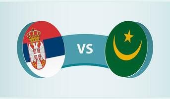 Sérvia versus Mauritânia, equipe Esportes concorrência conceito. vetor