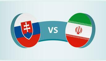 Eslováquia versus Irã, equipe Esportes concorrência conceito. vetor