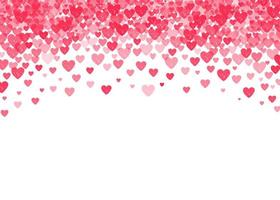caindo corações vermelhos confete fundo romântico para o dia dos vallentines ou projeto de casamento, cartões ou cartazes. vetor