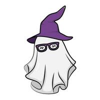 fantasma óculos com chapéu bruxa dia das Bruxas ilustração vetor
