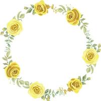 conjunto do amarelo rosas. grinaldas. floral fundo. Projeto elementos. vetor