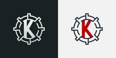 k logotipo Projeto. limpar \ limpo e moderno carta k logotipo dentro volta forma vetor