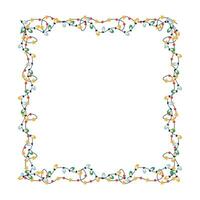 Natal quadro, festão com luz lâmpadas. vetor