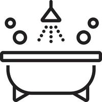 ícone de linha para banheira vetor