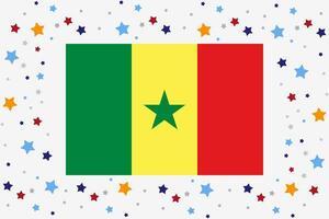 Senegal bandeira independência dia celebração com estrelas vetor