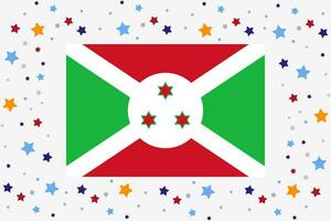Burundi bandeira independência dia celebração com estrelas vetor
