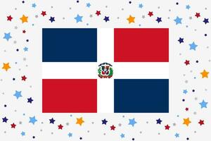 dominicano república ilha bandeira independência dia celebração com estrelas vetor