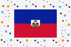 Haiti bandeira independência dia celebração com estrelas vetor