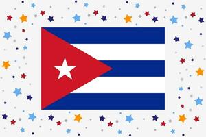 Cuba bandeira independência dia celebração com estrelas vetor