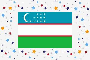 uzbequistão bandeira independência dia celebração com estrelas vetor