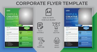 modelo de design de folheto de negócios corporativos para o seu negócio promocional com design atraente vetor