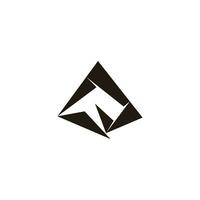 abstrato carta r montanha Rocha simples logotipo vetor