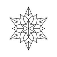 vetor Natal floco de neve origami Estrela do Bethlehem isolado em branco fundo. geométrico linha neve ícone. natal Projeto elemento para bandeira, cumprimento cartão