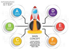 infográficos de negócios para layout de fluxo de trabalho, banner, diagrama, opções de número, opções de intensificação, design web. vetor